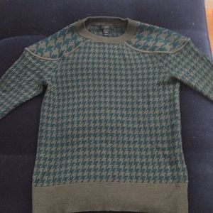 Jcrew green and brown tippi merino wool sweater